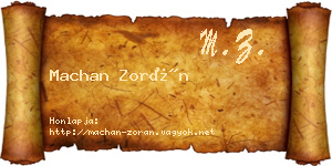Machan Zorán névjegykártya